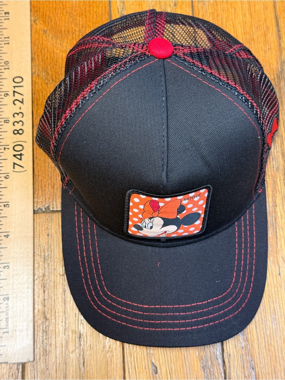 Black and Red Minnie Mouse Trucker Hat